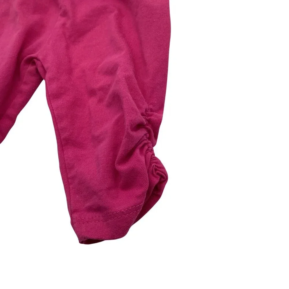 Children's Place Baby Girl 0-3M Pink Elastic Waist Pants With Ruched Hem Detail‎